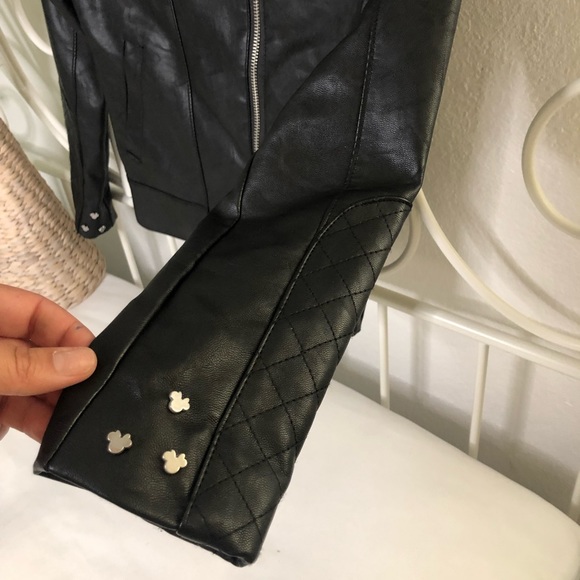 DISNEY Leather Jacket Faux leather w/ Minnie details - Picture 4 of 9